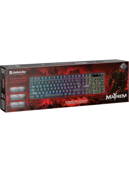 Клавиатура Defender Mayhem GK-360DL радужная подсветка