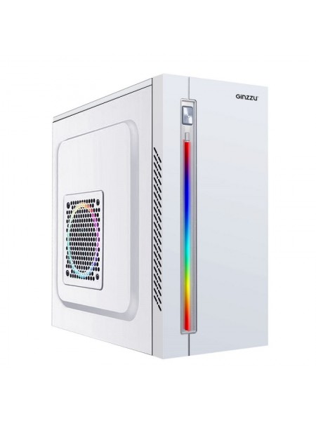 Корпус Ginzzu D380 RGB White Micro-ATX, Mini-ITX