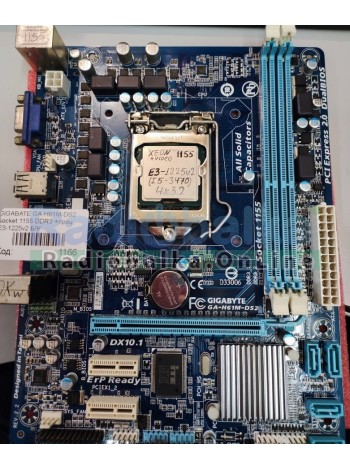 Материнская плата GIGABATE GA-H61M-DS2 socket 1155 DDR3 + процесср intel xeon E3-1225v2 (аналог i5-3470) 4ядра х 3,2ггц  Б/У