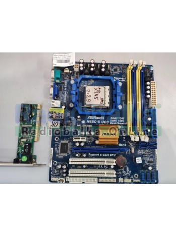 Материнская плата ASRock N68C-S UCC socket AM3 DDR2 DDR3 процессор Ath X245 Б/У