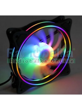 Вентилятор с RGB подсветкой 120mm корпусный пк Molex 4pin