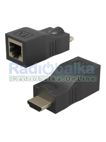 HDMI удлинитель по витой паре GSMIN адаптер RJ-45 CAT-5e/6 до 30м