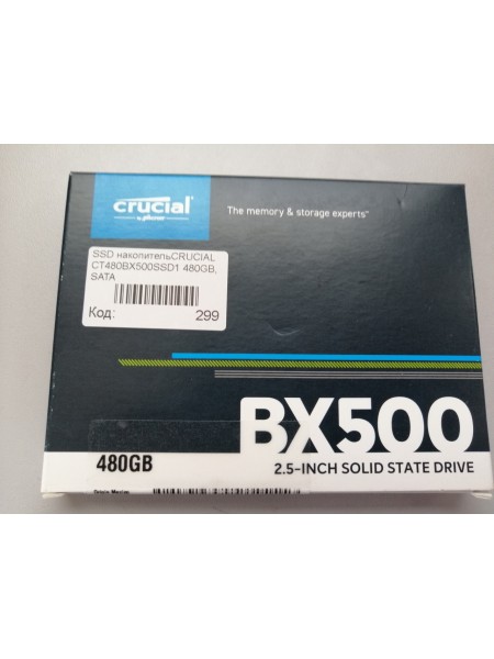 SSD накопительCRUCIAL CT480BX500SSD1 480GB, SATA 