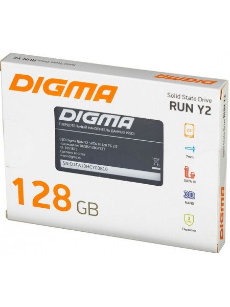 SSD накопитель Digma RUN Y2 128GB 2.5" SATA