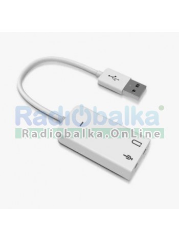 Адаптер USB sound Virtual 7.1 Channel внешняя звуковая карта белая