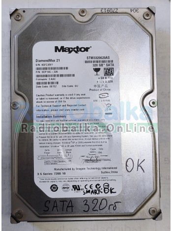 Жесткий диск SATA 3.5" MAXTOR 320гб, Б/У, без BADов , stm3320620as, 6qf2j8v1
